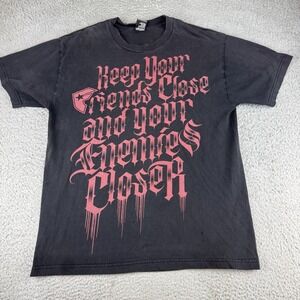 Famous Stars And Straps Shirt Men's Sz Large Black Faded Y2k Vintage Distressed